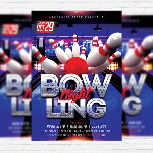 Bowling - Premium Flyer Template + Facebook Cover
