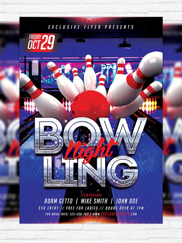 Bowling - Premium Flyer Template + Facebook Cover