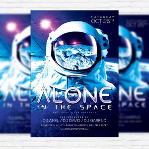 Space Party - Premium Flyer Template + Facebook Cover