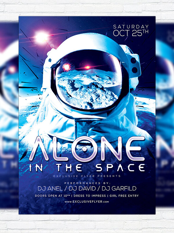 Space Party - Premium Flyer Template + Facebook Cover