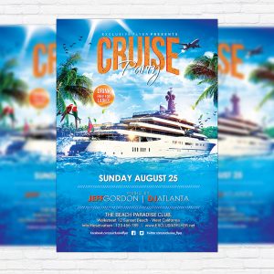 Cruise Party - Premium Flyer Template + Facebook Cover