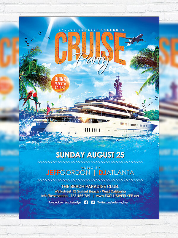 Cruise Party - Premium Flyer Template + Facebook Cover