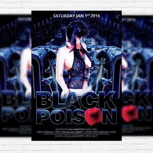 Black Poison Party - Premium Flyer Template + Facebook Cover