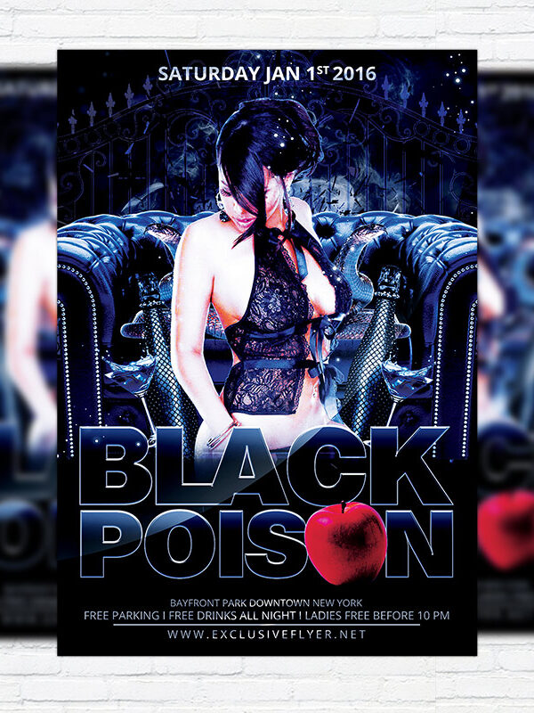 Black Poison Party - Premium Flyer Template + Facebook Cover