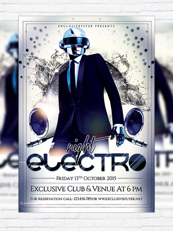 Electro Night - Premium Flyer Template + Facebook Cover