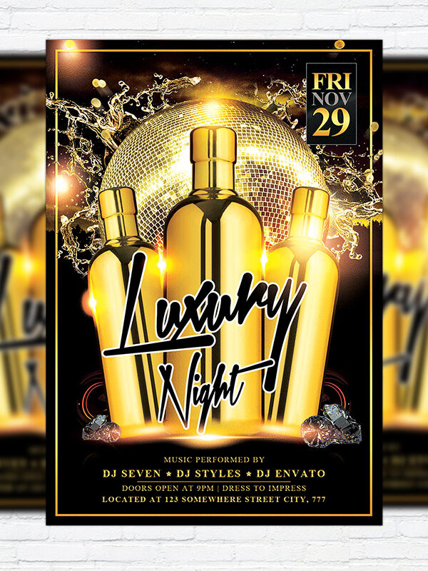 Luxury Night - Premium Flyer Template + Facebook Cover