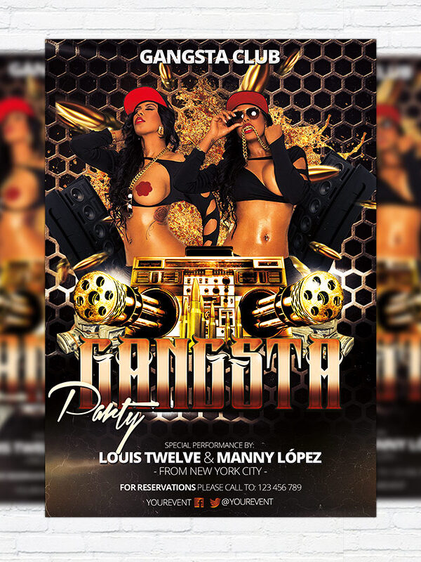 Gangsta Party - Premium Flyer Template + Facebook Cover