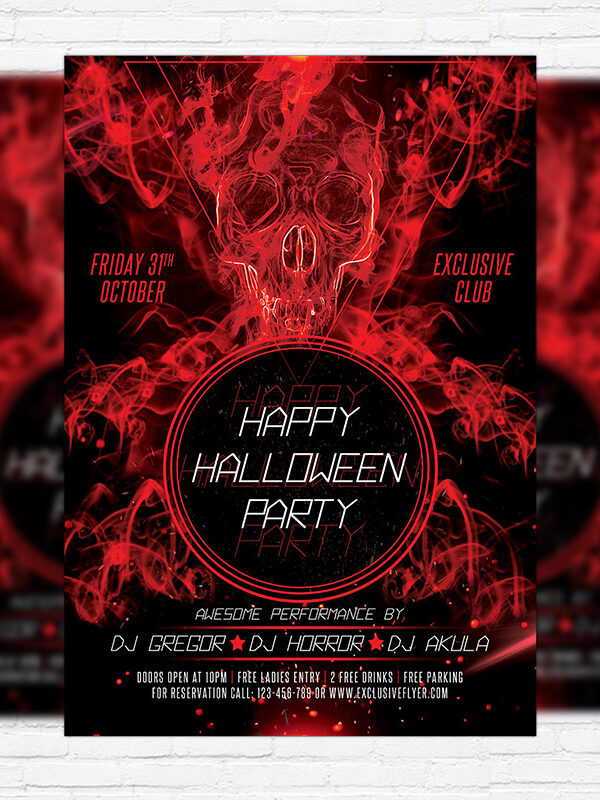Happy Halloween Night - Premium Flyer Template + Facebook Cover