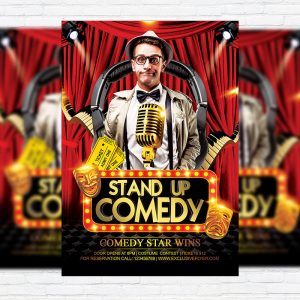 Comedy Party - Premium Flyer Template + Facebook Cover