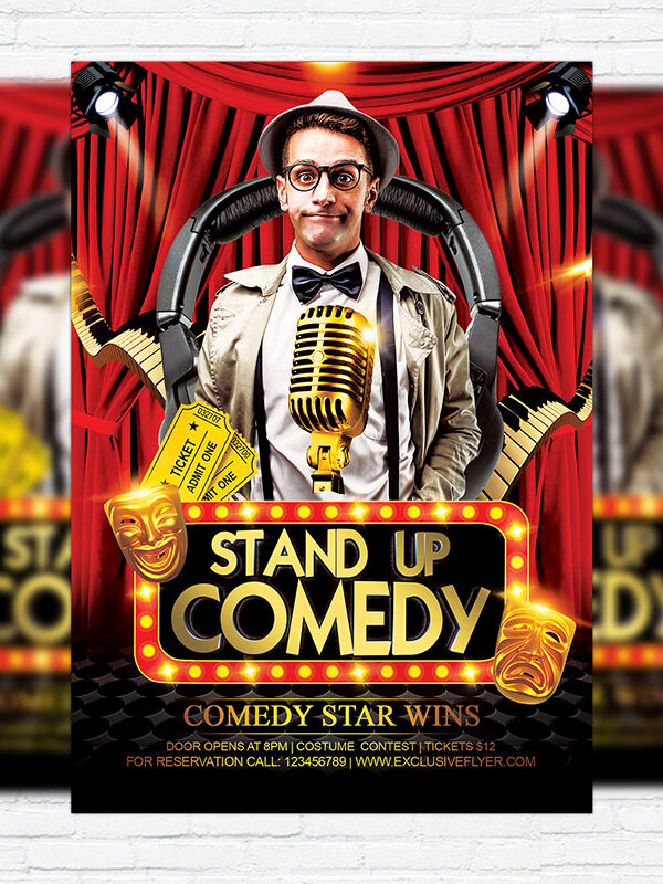 Comedy Party - Premium Flyer Template + Facebook Cover