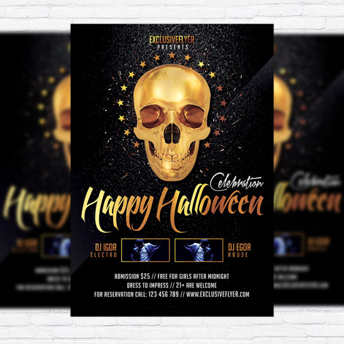 Happy Halloween - Premium Flyer Template + Facebook Cover