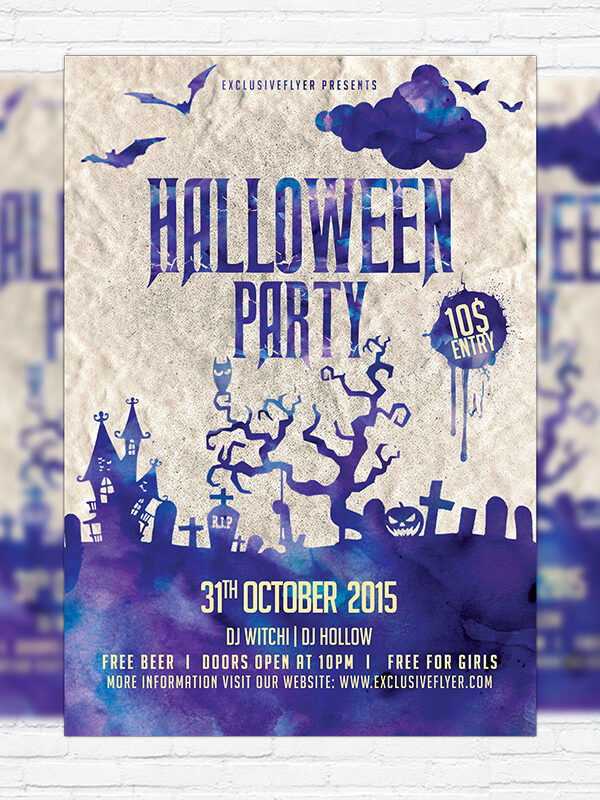 Halloween Night Party - Premium Flyer Template + Facebook Cover