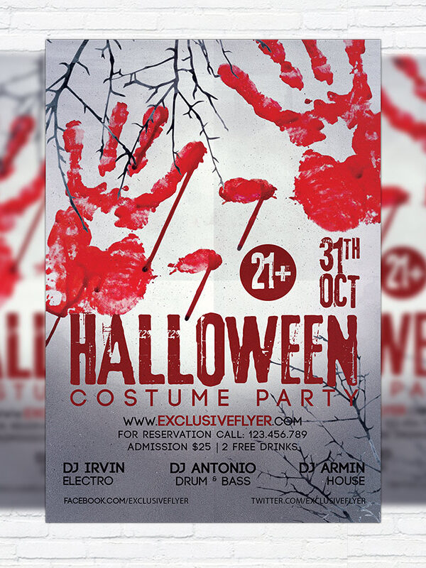 Halloween Costume Party - Premium Flyer Template + Facebook Cover