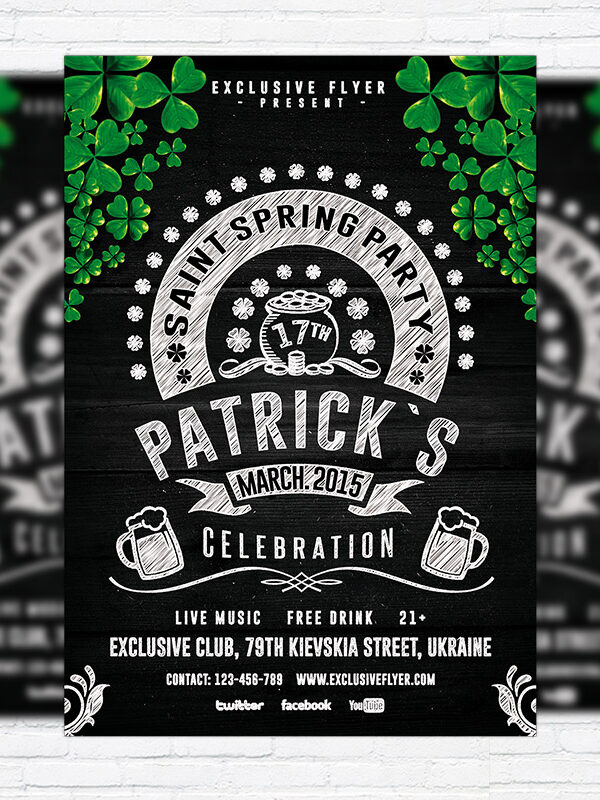 Minimal St. Patrick's Day - Premium PSD Flyer Template