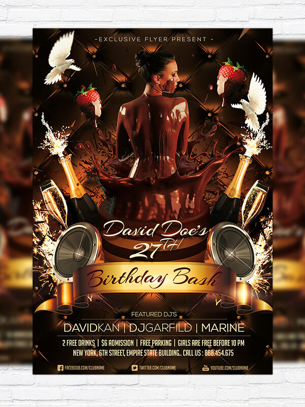 Birthday Bash - Premium Flyer Template + Facebook Cover