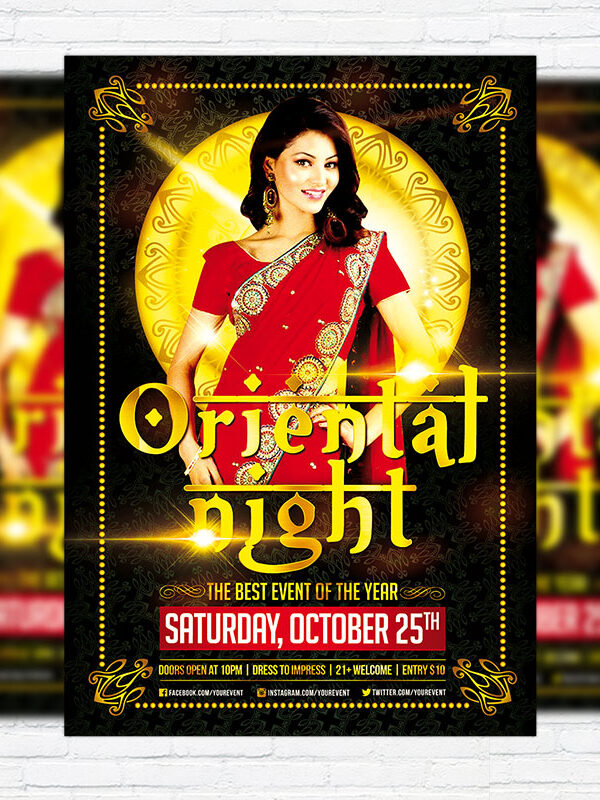 Oriental Night - Premium Flyer Template + Facebook Cover