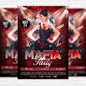 Mafia Party - Premium Flyer Template + Facebook Cover