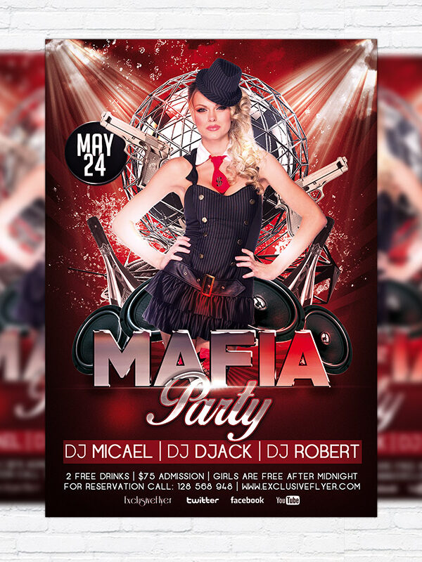 Mafia Party - Premium Flyer Template + Facebook Cover