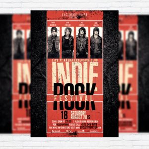 Indie Rock Festival - Premium Flyer Template + Facebook Cover