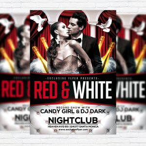 Red and White - Premium Flyer Template + Facebook Cover