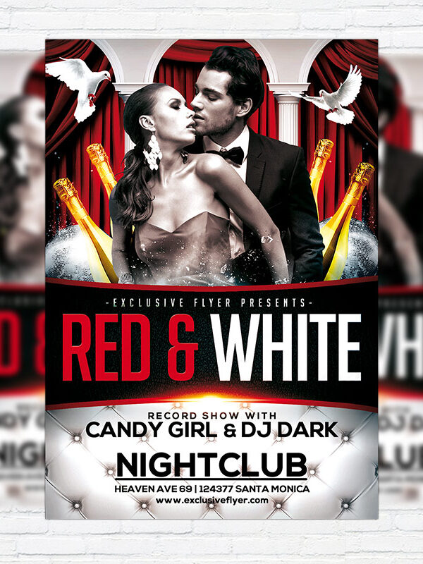 Red and White - Premium Flyer Template + Facebook Cover