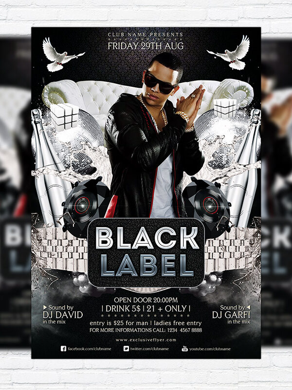 Black Label - Premium Flyer Template + Facebook Cover