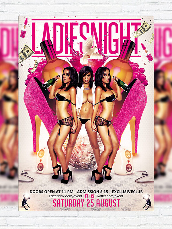 Ladies Night - Premium Flyer Template + Facebook Cover