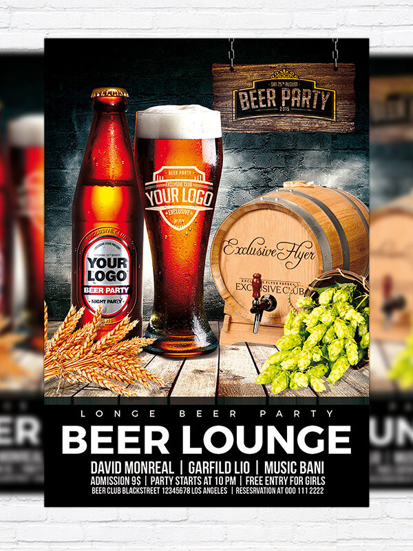 Beer Lounge - Premium Flyer Template + Facebook Cover