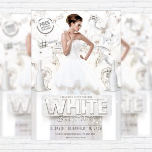 White Best Party - Premium Flyer Template + Facebook Cover