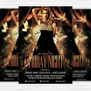 Friday Night - Premium Flyer Template + Facebook Cover
