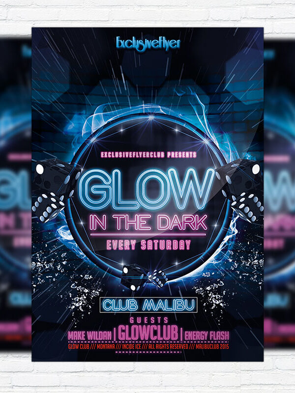 Glow Party - Premium PSD Flyer Template