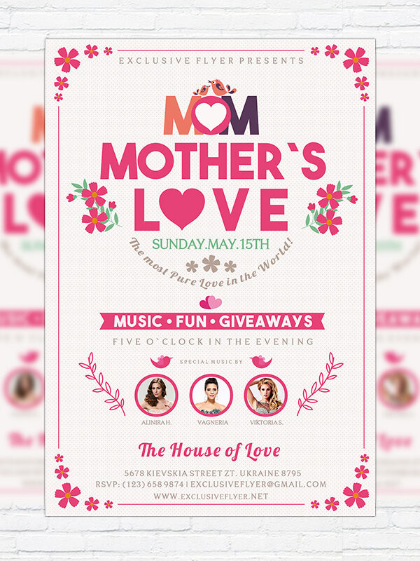 Mother’s Love - Premium Flyer Template + Facebook Cover