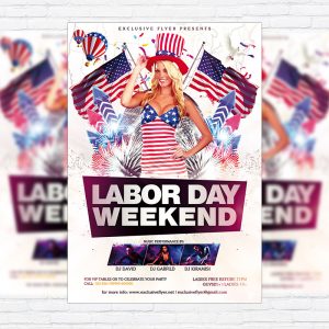 Labor Day Weekend - Premium Flyer Template + Facebook Cover