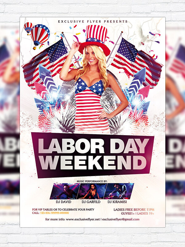 Labor Day Weekend - Premium Flyer Template + Facebook Cover