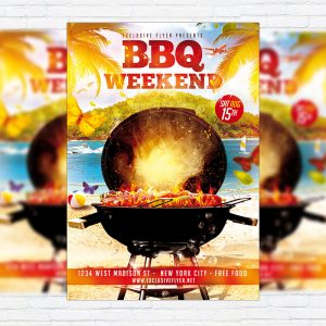 BBQ Weekend - Premium Flyer Template + Facebook Cover