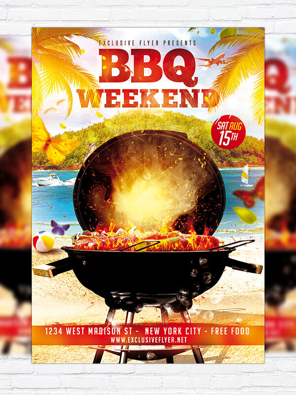 BBQ Weekend - Premium Flyer Template + Facebook Cover