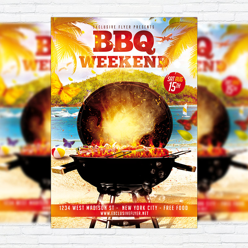 Bbq Weekend Premium Flyer Template Facebook Cover Exclsiveflyer