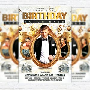 Birthday Super Bash - Premium Flyer Template + Facebook Cover