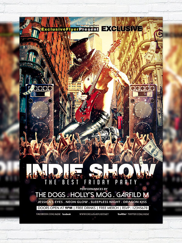 Indie Show - Premium Flyer Template + Facebook Cover