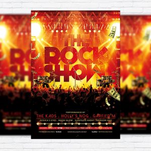 The Rock Show - Premium Flyer Template + Facebook Cover
