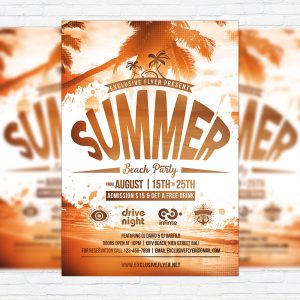 Summer Beach Party Vol.4 - Premium Flyer Template + Facebook Cover