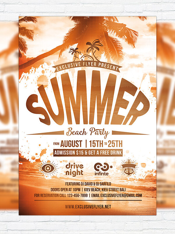 Summer Beach Party Vol.4 - Premium Flyer Template + Facebook Cover