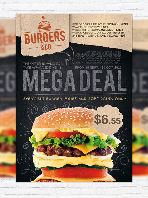 Food Promotion - Premium Business Flyer PSD Template