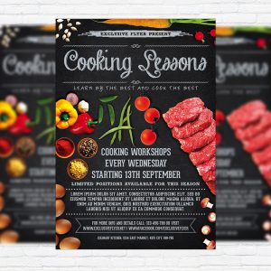 Cooking Lessons - Premium Business Flyer PSD Template