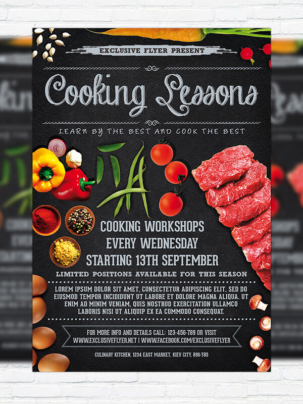Cooking Lessons - Premium Business Flyer PSD Template