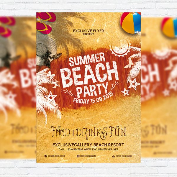 Summer Beach Party Vol.4 - Premium Flyer Template + Facebook Cover