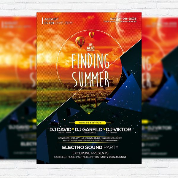 Finding Summer - Premium Flyer Template + Facebook Cover