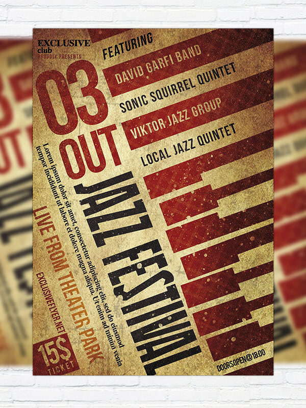 Jazz Festival Vol.2 - Premium Flyer Template + Facebook Cover