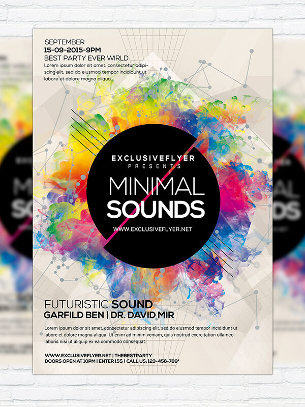 Minimal Sounds Vol.2 - Premium Flyer Template + Facebook Cover
