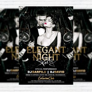 Elegant Night Party - Premium Flyer Template + Facebook Cover